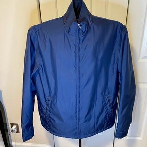 Chaps Navy Mock Neck Jacket with Plaid Fleece Lining   Size XXL